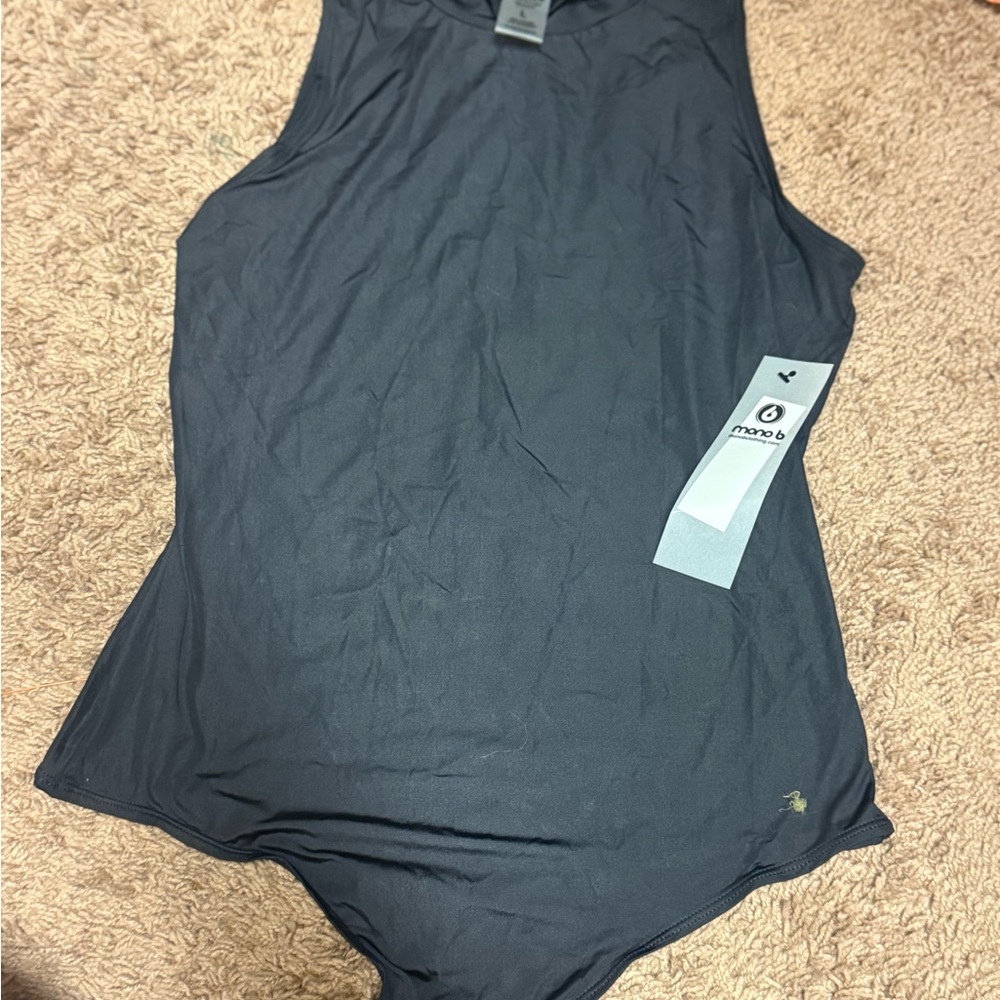 Black Sleeveless silk bodysuit new with tags mono b